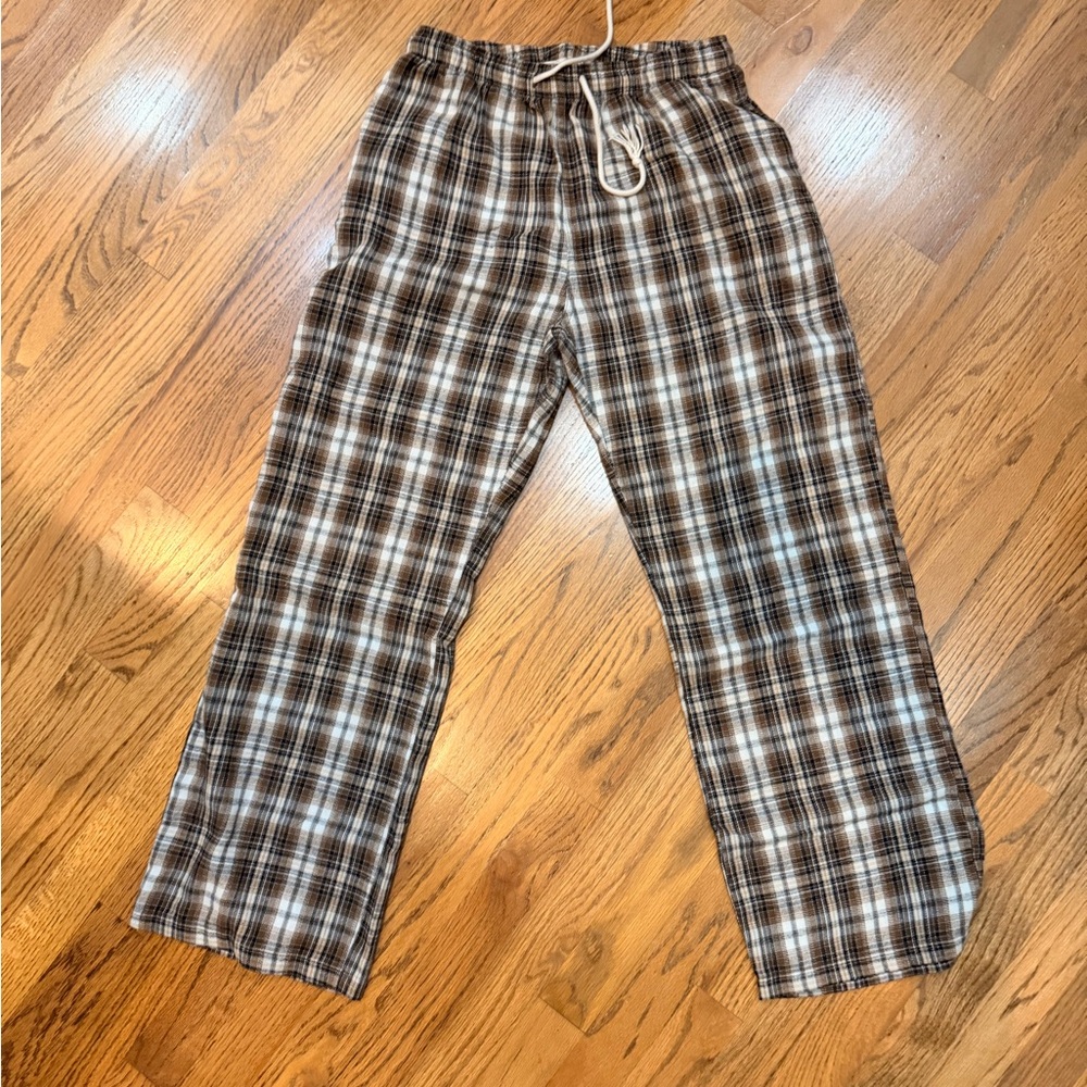 Brandy Melville Brown Plaid Pajama Pants